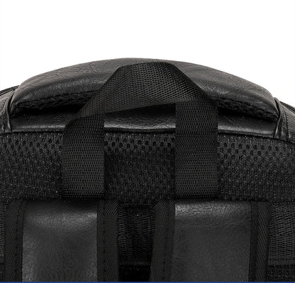 Leren Rugzak Heren met USB-oplaadpoort – Laptop & Schooltas