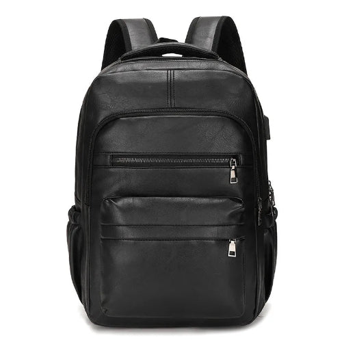 Leren Rugzak Heren met USB-oplaadpoort – Laptop & Schooltas