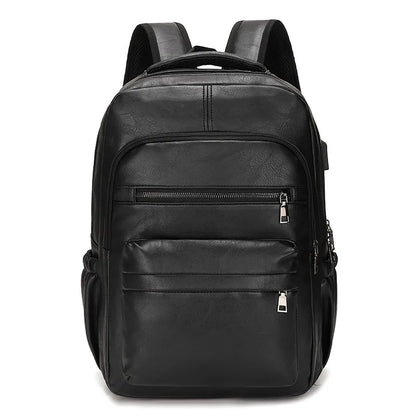 Leren Rugzak Heren met USB-oplaadpoort – Laptop & Schooltas